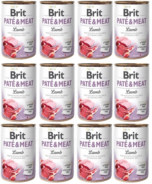 BRIT Pate & Meat Dog Lamb krmivo pro psy jehněčí 12 x 400 g