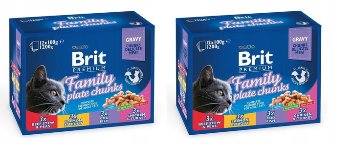 BRIT Premium Cat mokré krmivo pro kočky sada rodinných talířů 24x100g BALENÍ