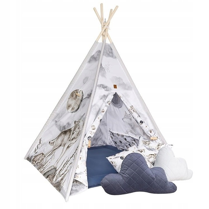 BABYSTEPS Stan Tipi Wolf Moonlight se 4 ozdobnými polštářky