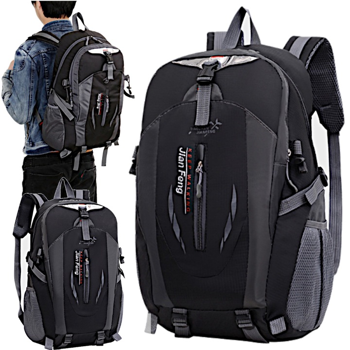 Batoh černý 40L, voděodolný, sportovní, lehký, sportovní