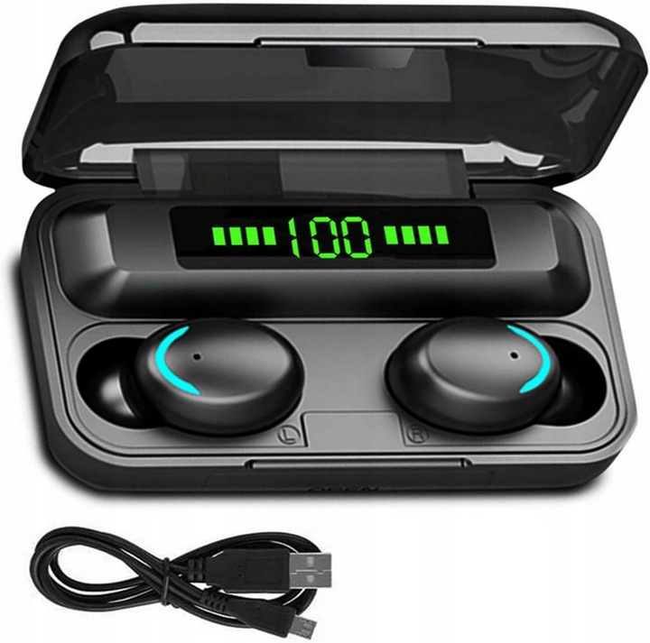 BLUETOOTH SPORTOVNÍ BEZDRÁTOVÁ SLUCHÁTKA DO UŠÍ S MIKROFONEM + POWERBANKA