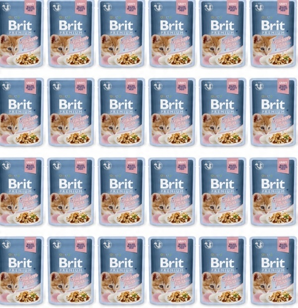 BRIT Premium Cat Fillets in Gravy Kitten vlhké krmivo pro koťata 24x85 g