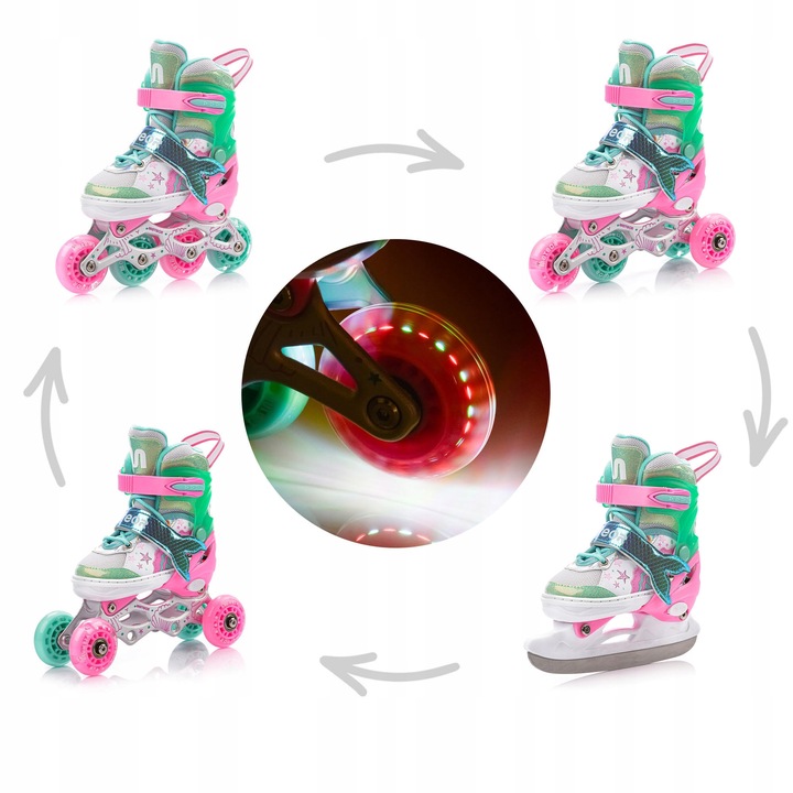 brusle 2v1 KOLEČKOVÉ BRUSLE METEOR MERMAID 4 v 1, velikost 30-33, kolečkové brusle kolečkové brusle 82A