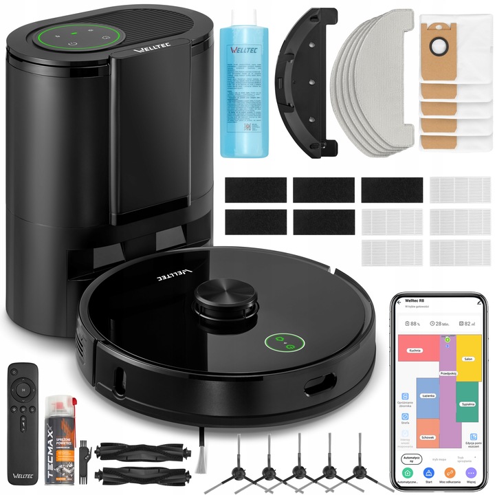 Černý Uklízecí robot Welltec R8 Pro