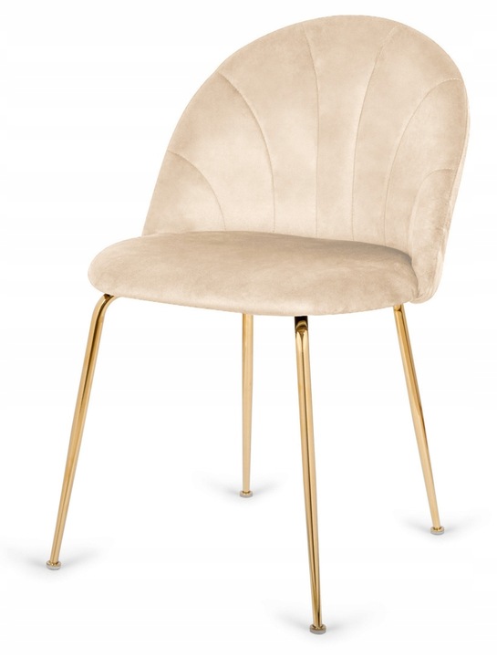 Čalouněná židle CAMILA BEIGE VELVET GOLD