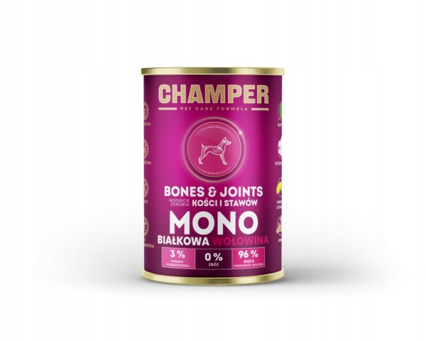 CHAMPER - KOSTI A KLOUBY - Wołowina - 400g - Morka Karma dla Psa