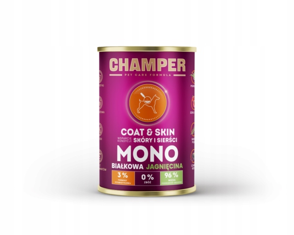 CHAMPER - Srst a kůže - Jagnięcina - 400 g - Morka Karma dla Psa