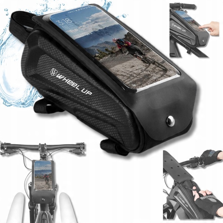 CYKLISTICKÁ BRAŠNA NA RÁM DRŽÁK NA KOLO PRO TELEFON, voděodolné pouzdro, odnímatelné