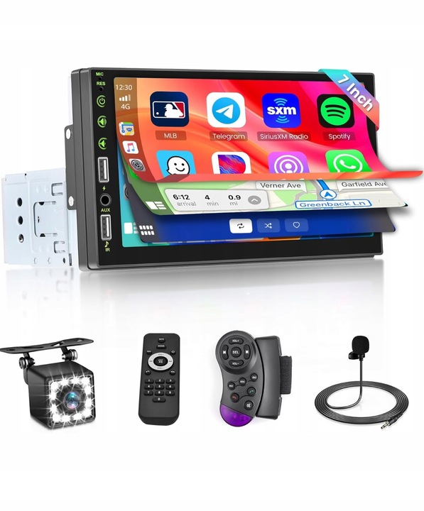CarPlay Android Auto Wired, 1 Din Car Radio, 7palcový dotykový displej Hikity