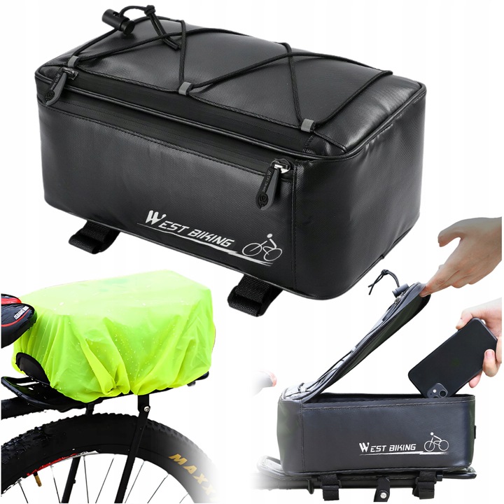 CYKLISTICKÁ BRAŠNA NA NOSIČ S ODRAZKAMI, VODĚODOLNÁ + POUZDRO