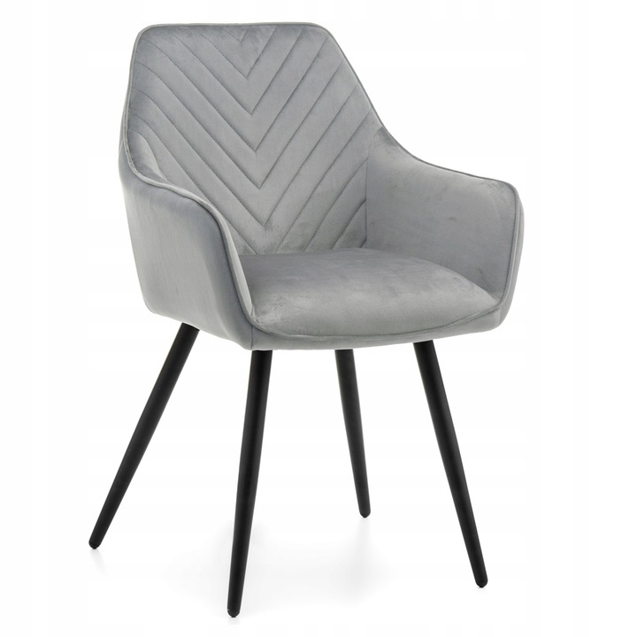 ČALOUNĚNÁ ŽIDLE PROŠÍVANÁ DO OBÝVACÍHO POKOJE JÍDELNY VELUROVÁ SVĚTLE ŠEDÁ VASTO