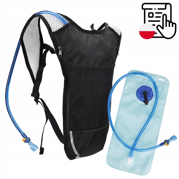 CYKLISTICKÝ BATOH S HYDRAULICKOU HYDROVAK 2L LEHKÁ TREKINGOVÁ LAHEV ČERNÁ