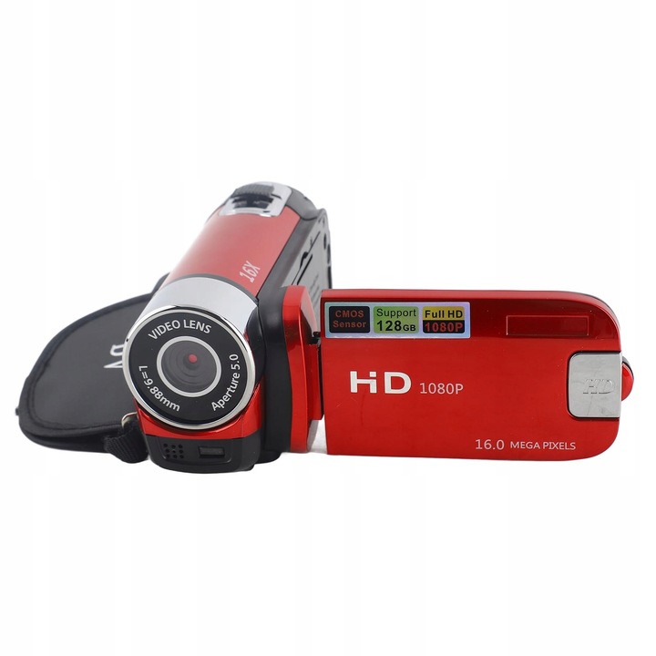 Digitální HD videokamera červená