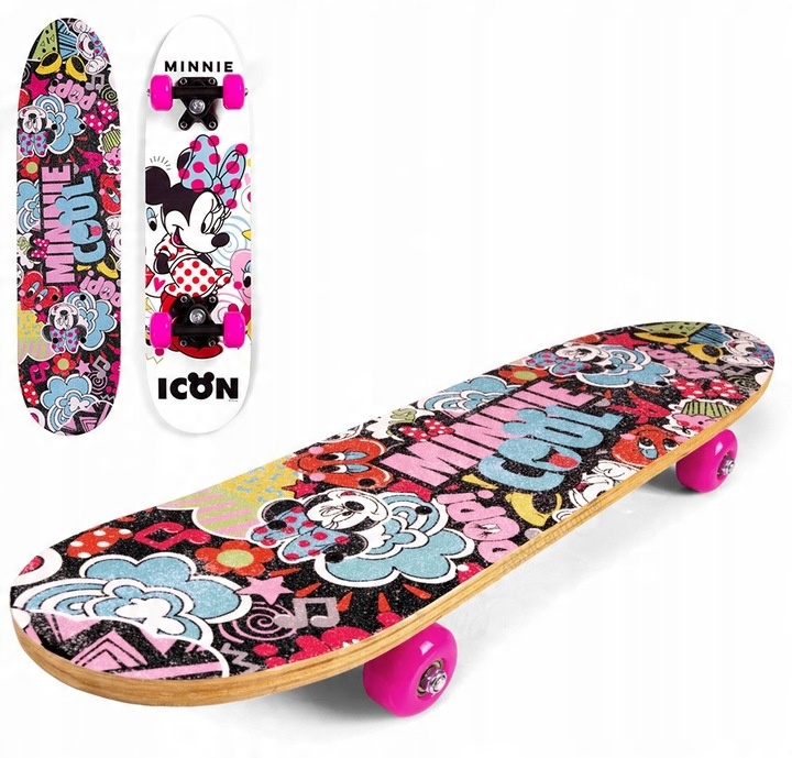 DISNEY - Dřevěná skateboardová deska - Minnie Mouse - Klasická deska - 61 cm
