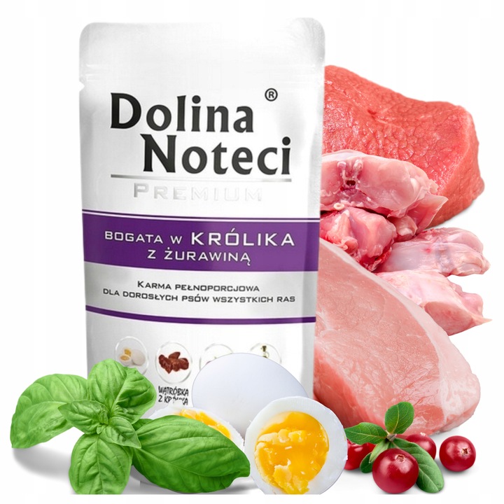 Dolina Noteci PREMIUM Krmivo pro psy Bohaté na králíka s brusinkami 150 g