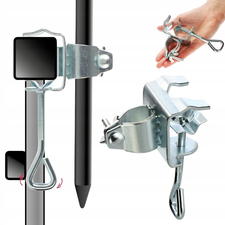 Držák na balkonový slunečník o průměru 34 mm, pozink, montáž na zábradlí