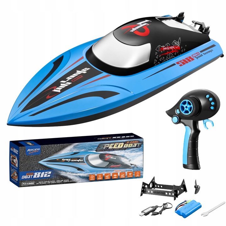 Dálkově ovládaná loď Outdoor Toy Boat 2.4 g 40 km/h modrá