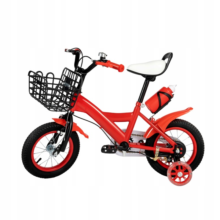 Dětské kolo 12" s stabilizačními kolečky, červené, černé