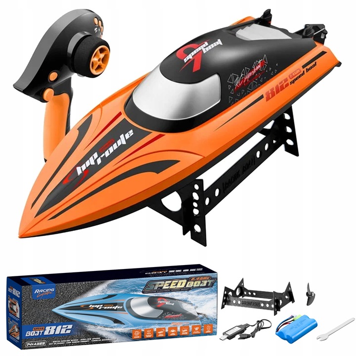Dálkově ovládaná loď Outdoor Toy Boat 2.4 g 40 km/h ORANŽOVÁ