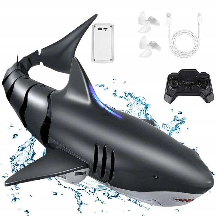 DÁLKOVĚ OVLÁDANÝ ŽRALOK PLOVOUCÍ RC RYBA DO VANY WHALE SHARK + DÁLKOVÉ OVLÁDÁNÍ