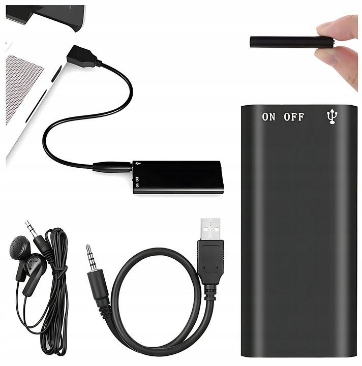 Diktafonový přístroj pro nahrávání zvuků, nahrávání hovorů z mini schránky