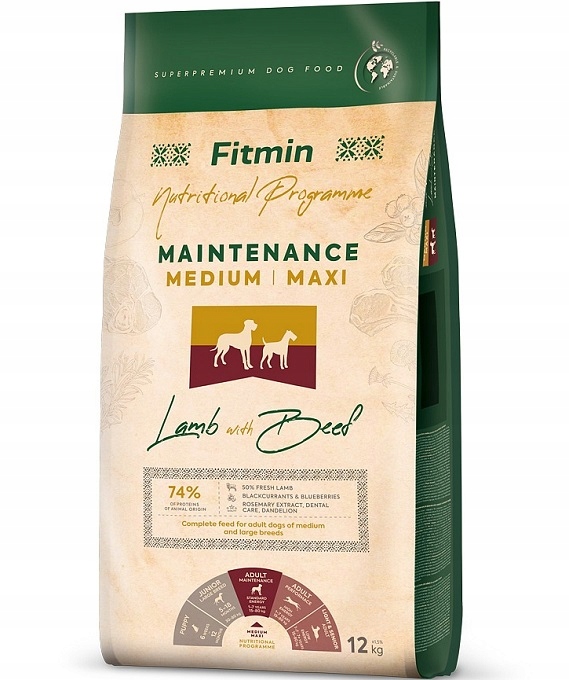 Dog medium maxi maintenance lamb&beef - 12 kg