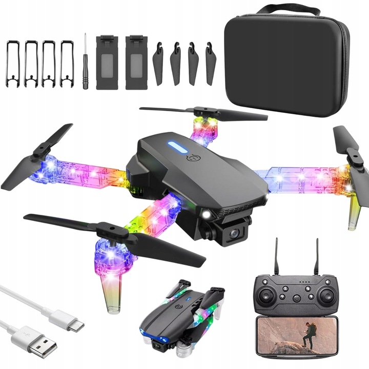 DRON S KAMEROU DÁLKOVĚ OVLÁDANÝ KVADROKOPTÉRA RC DRON PRO ZAČÁTEČNÍKY