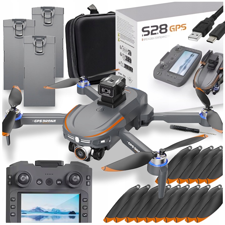 DRON WIFI GPS DOSAH 5000 m KAMERA VYHÝBÁNÍ SE PŘEKÁŽKÁM BEZKARTÁČOVÉ MOTORY