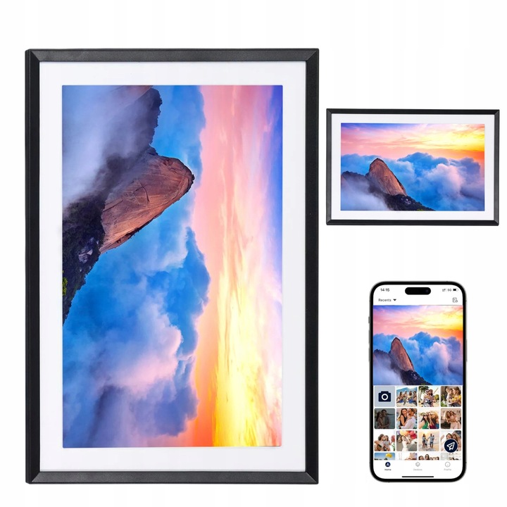 DIGITÁLNÍ RÁMEČEK NA 10PALCOVÉ FOTOGRAFIE IPS S PAMĚTÍ 32 GB A DOTYKOVÝM DISPLEJEM