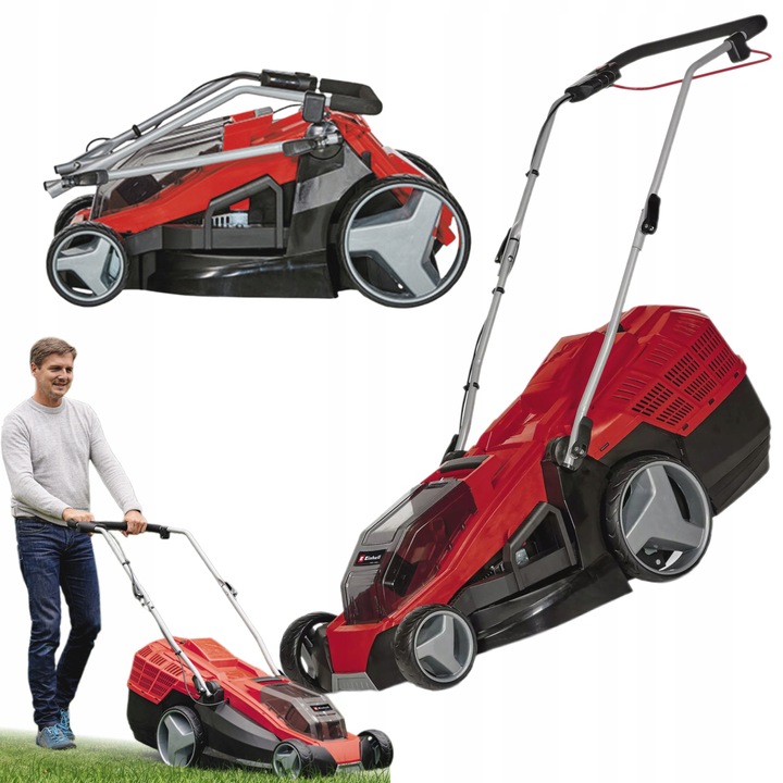 EINHELL AKUMULÁTOROVÁ SEKAČKA 2x18V 43cm S KOŠEM 63L GE-CM 36/43 Li M-Solo