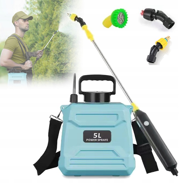 ELEKTRICKÝ ZAHRADNÍ ZÁDOVÝ POSTŘIKOVAČ 5 L TELESKOPICKÝ LANKA 92 CM 3 TRYSKY
