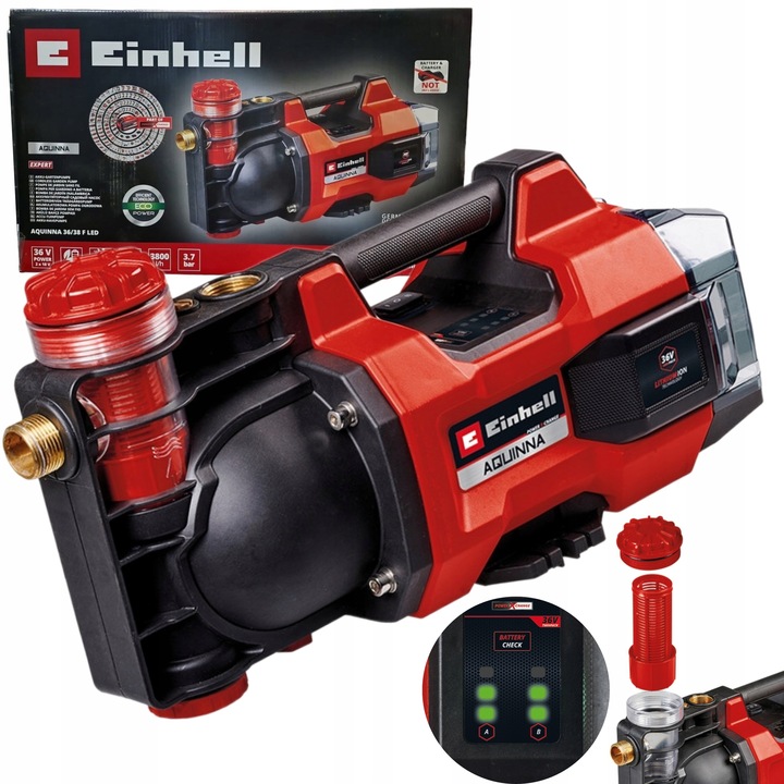 EINHELL ZAHRADNÍ PUMPA AKUMULAT 2x18V ECO/BOOST AQUINNA 36/38 F LED SOLO