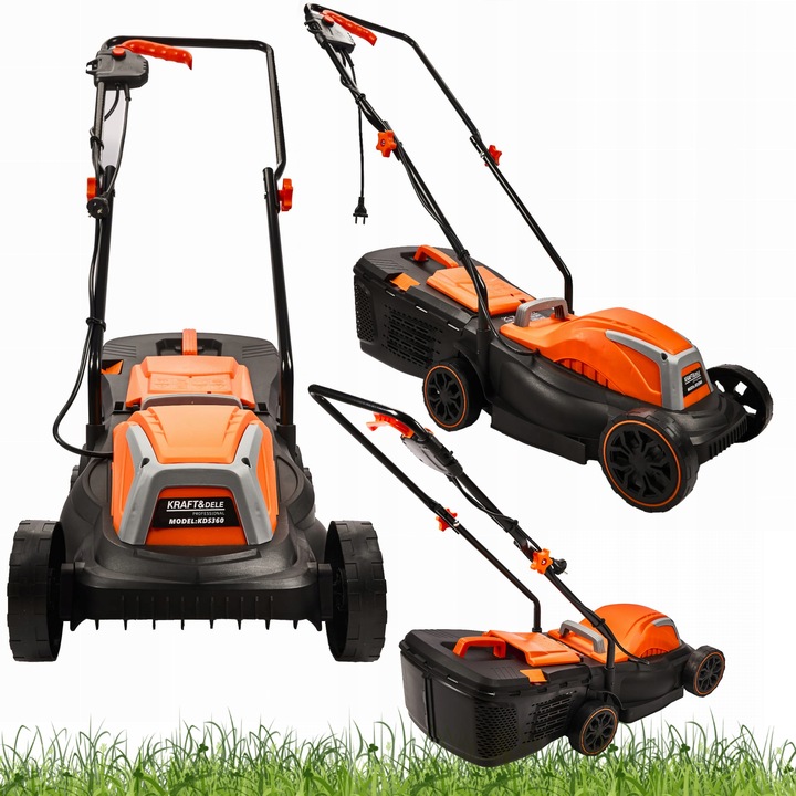 ELEKTRICKÁ SEKAČKA NA TRÁVY 2400W NŮŽ 32CM LEHKÝ KOŠ 25L S REGULACÍ KD