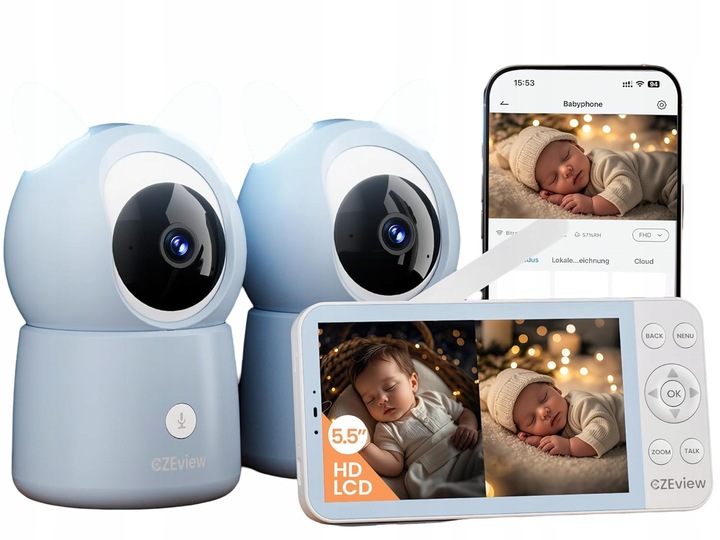 ELEKTRONICKÁ CHŮVIČKA CZEVIEW BM6 2 KAMERY VIDEO MONITOR SADA PRO