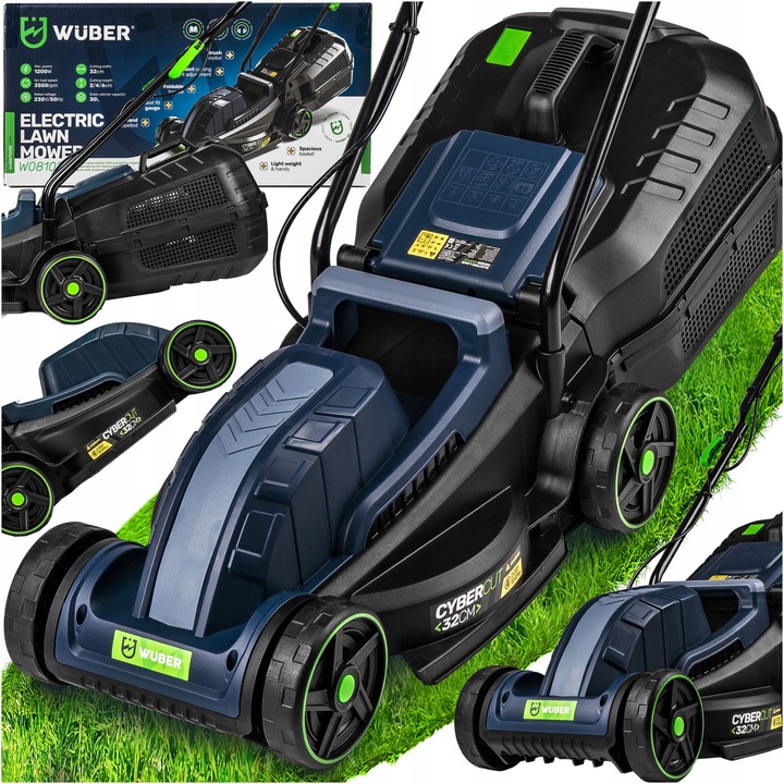 ELEKTRICKÁ SEKAČKA NA TRÁVY S REGULACÍ, LEHKÁ, VÝKONNÁ, VELKÝ KOŠ WUBER