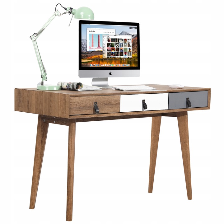 ELEGANTNÍ PSACÍ STŮL do pracovny kanceláře ZÁSUVKY MODERNÍ VELKÉ počítačové