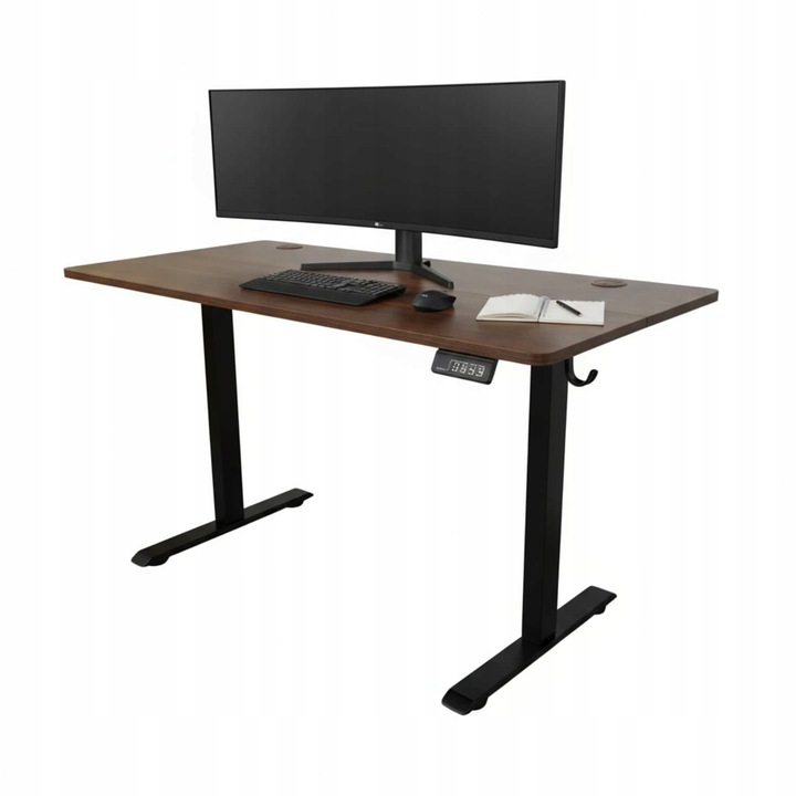 Elektrický zvedací psací stůl 120 x 60 cm s nastavitelnou výškou 72-118 cm Dub LED