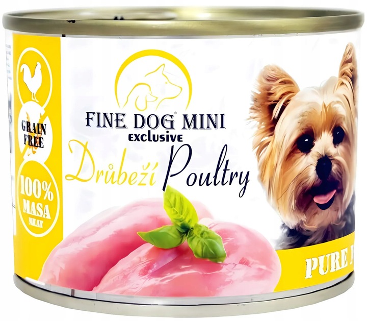 Fine Dog Mini Exclusive Konzerva drůbeží 100% masa pro psy 200g