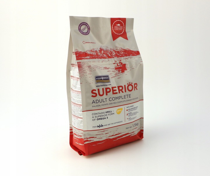 Fish4dogs Superior Adult (Velké plemeno) losos 12kg
