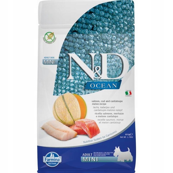 FARMINA ND ADULT MINI OCEAN LOSOS TRESKA MELOUN 800g
