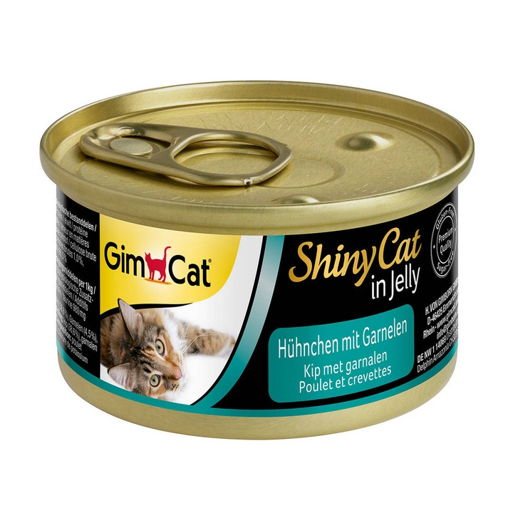 GIMCAT Shiny Cat Kuře a krevety v želé 70g vlhké krmivo pro kočky