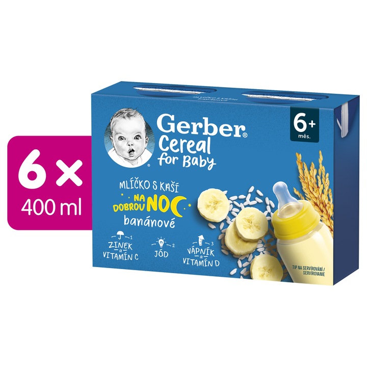 Gerber Cereal mlíčko s kaší banánové 6x2x200 ml