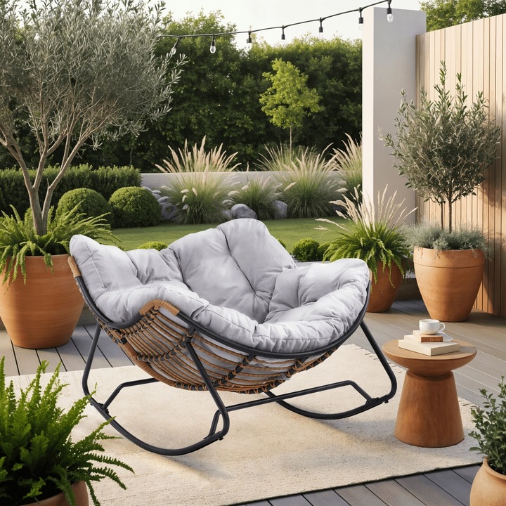 Houpací křeslo - Eltony (šedá)