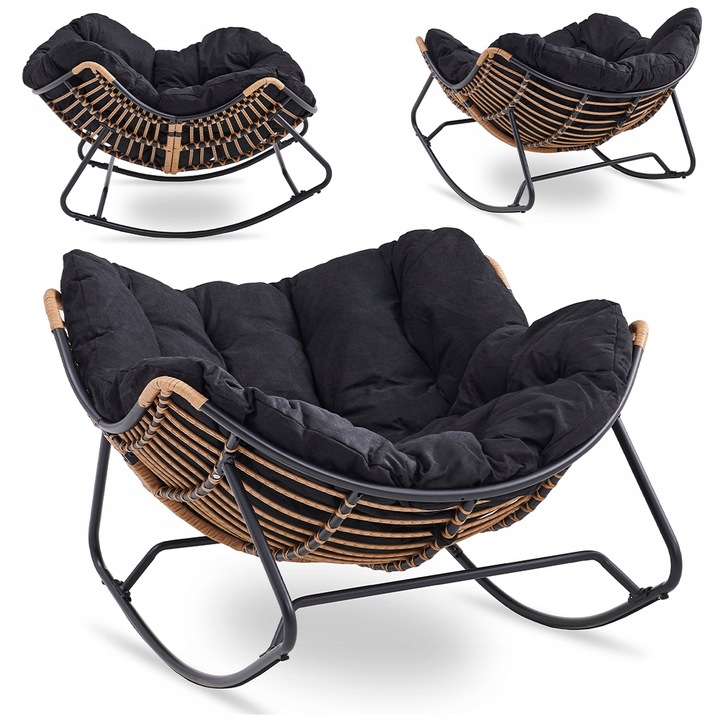 Houpací křeslo relaxační Houpačka Kbelíkové do obýváku Černé ELTON