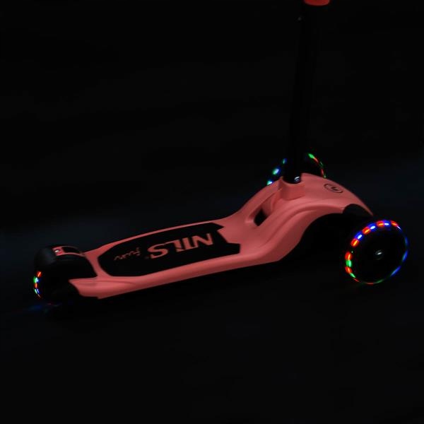HLB122 LED PINK DĚTSKÁ KOLOBĚŽKA NILS FUN