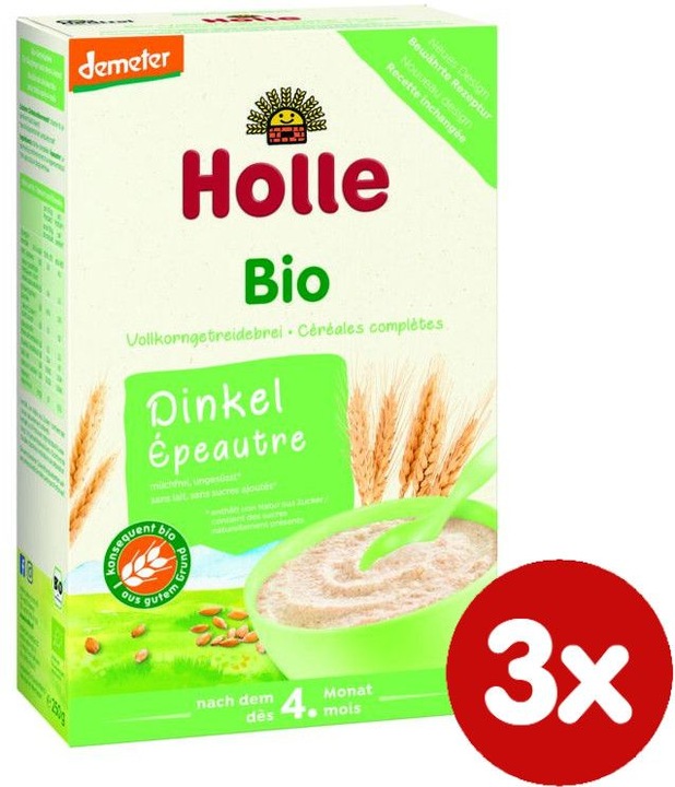 Holle špaldová kaše bezmléčná kaše 3x250g 750 g