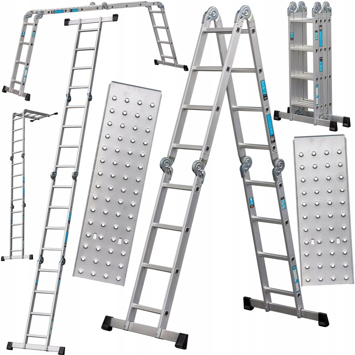 Hliníkový kloubový Žebřík 150 kg skládací multifunkční plošina 4x4 DOOC