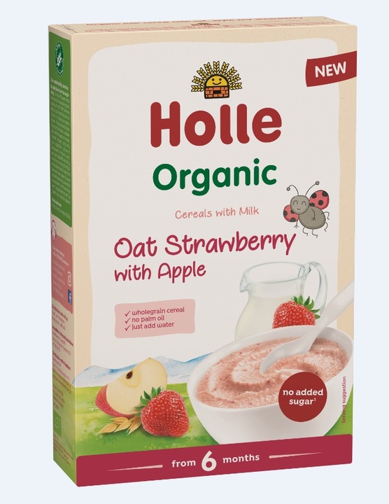 Holle Bio kaše s ovesnými Vločkami a jahodou 250g