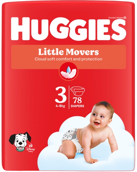 HUGGIES Little Movers Mega 3, 78 ks
