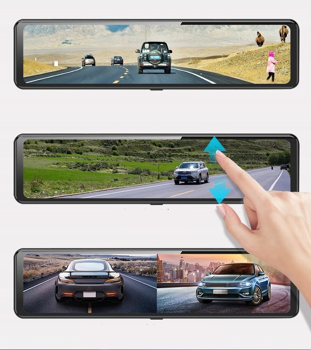 HA303 Automobilový záznamník s couvací kamerou, zrcátko, navigace a Android